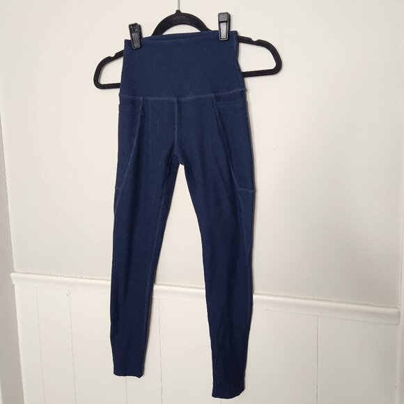 BEYOND YOGA Navy Spacedye Caught In The Midi High Waisted Legging - Picture 1 of 5